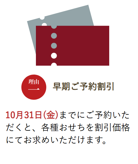 SL Creationsおせち 早期予約割引